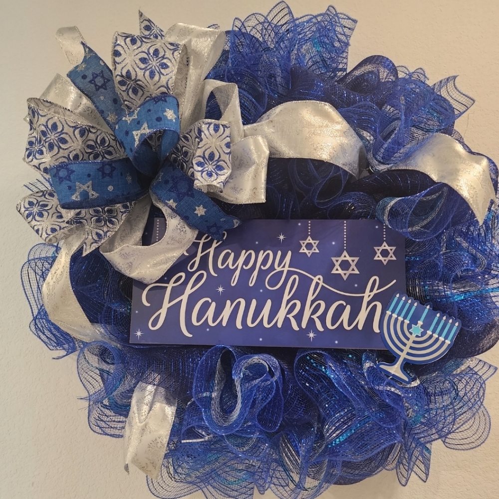 Happy Hanukkah Wreath